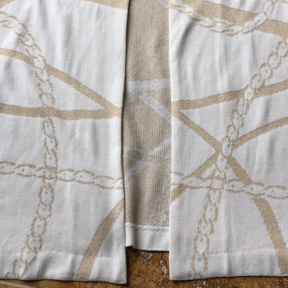 Ming Wang Open blazer/single hook @neck White/gold - Picture 3 of 8